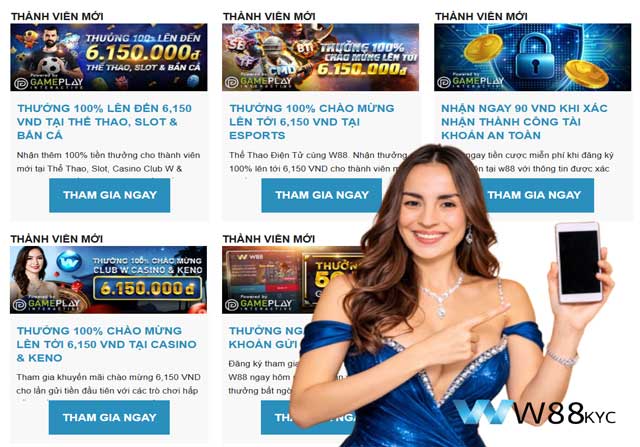 Danh sách ưu đãi khủng dành cho thành viên mới đăng ký W88 WEAREFAME